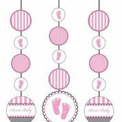 Sweet Baby Feet Pink - Baby Shower Hanging Cut Outs