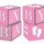 Sweet Baby Feet Pink - Baby Shower Cube Centre Piece