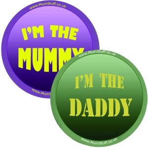 Im the mummy and daddy badge set